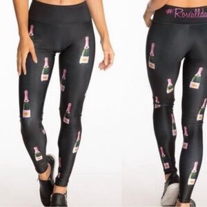 Goldsheep champagne bottle leggings, size XS